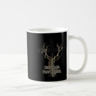 Caneca De Café Caça Camuflada Cruz Cristã Reze Mais Duro Caça ao