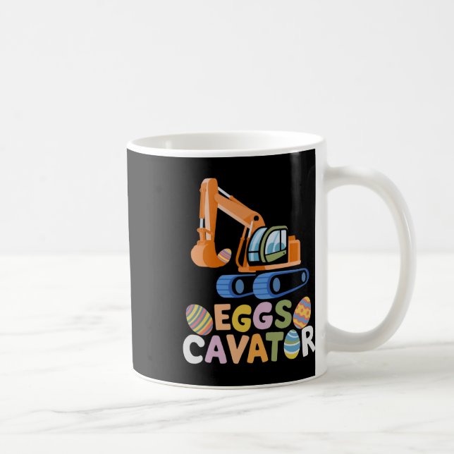 Caneca De Café Caça De Ovos De Páscoa Engraçada Com Caminhões E C (Direita)