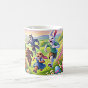 Caneca De Café Caça de Ovos em Springtime - Aventura de Páscoa Re