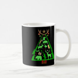 Caneca De Café Caça Divertida De Veado E Caçador De Alce Árvore D
