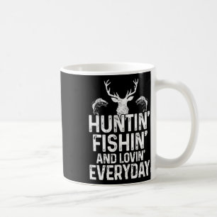 Caneca De Café Caça Pesca Amando Todos os Dias Caçador Engraçado