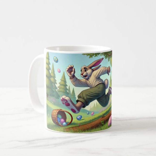 Caneca De Café Caça Selvagem de Coelhinho da Páscoa - Caça Hilári (Frente Esquerda)