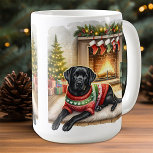 Caneca De Café Caça tardia da temporada - Preto Lab - Labrador