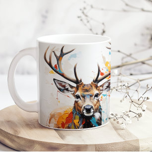Caneca De Café Caçador de cervo com aquarela