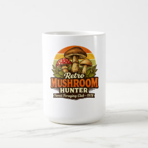 Caneca De Café Caçador de Cogumelos Retro Amante de Fungos Vintag