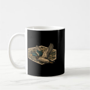 Caneca De Café Caçador de Patos Camuflados Voadores Pato-real Ret