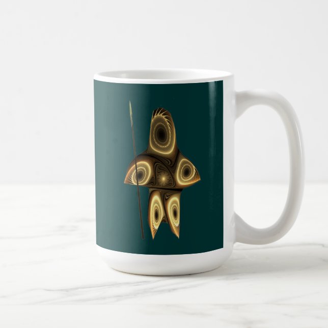 Caneca De Café Caçador Inuit Fractal (Direita)