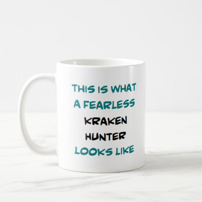 Caneca De Café caçador kraken, destemido (Esquerda)