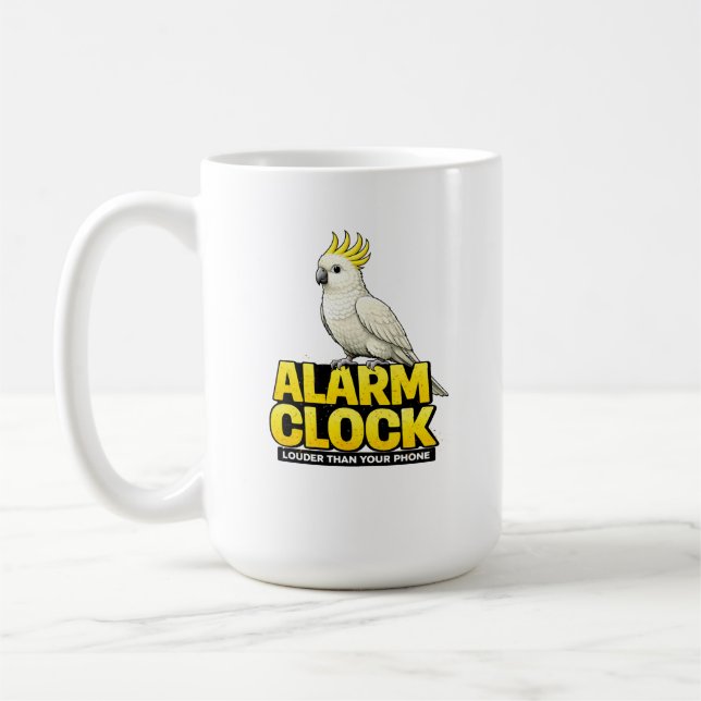 Caneca De Café Cacatua Relógio Alarme (Esquerda)