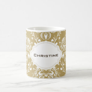 Caneca De Café Cacau personalizado e creme Damask