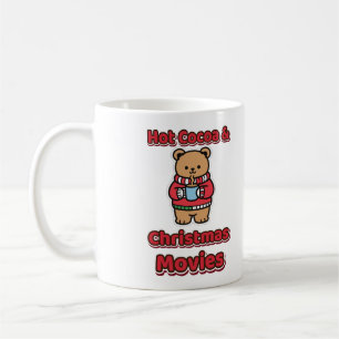 Caneca De Café Cacau Quente e Filmes de Natal Urso Fofo