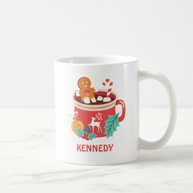 Caneca De Café Cacau quente e pão de especiarias (Direita)