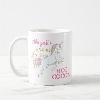 Caneca De Café Cacau Quente Unicórnio Rosa Branco