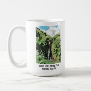 Caneca De Café Cachoeira Akaka Hawaii Cachoeira Paisagem Tropical