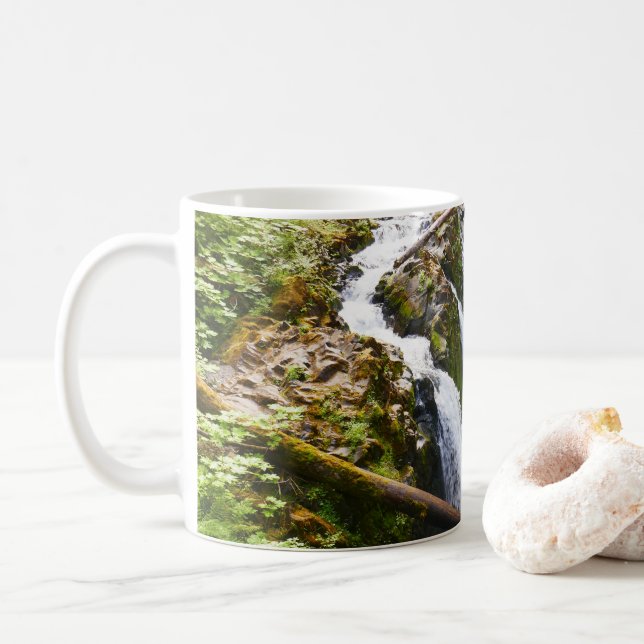 Caneca De Café Cachoeira Sol Duc I no Parque Nacional Olímpico (Com Donut)