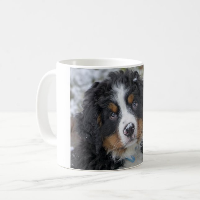 Caneca De Café cachorrinho de montanha bernês segundo (Frente Esquerda)