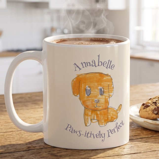 Caneca De Café Cachorrinho Dourado Perfeitamente Fofo Arte de Cri (Criador carregado)