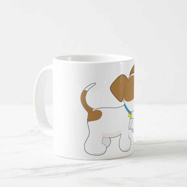 Caneca De Café Cachorrinho Ferido com Pata Enfaixada (Frente Esquerda)