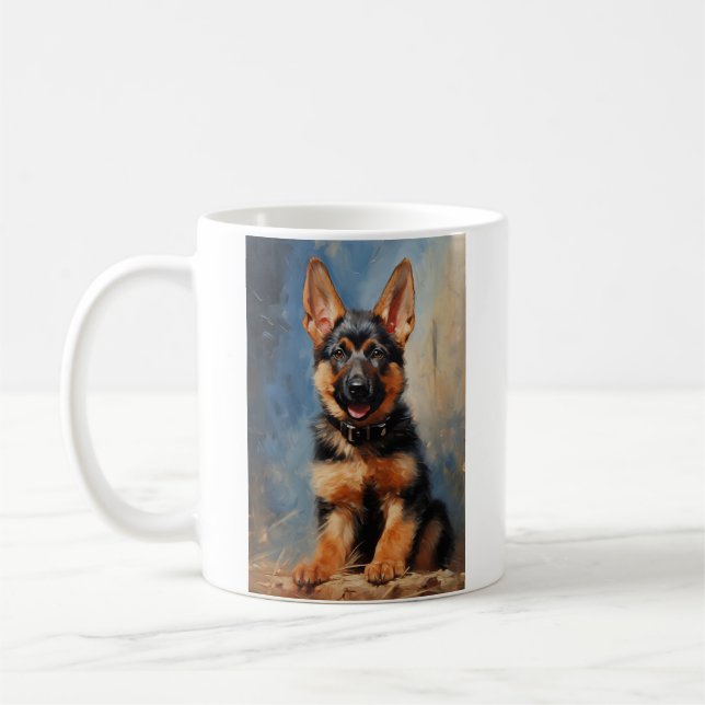 Caneca De Café cachorrinho german shepherd (Esquerda)