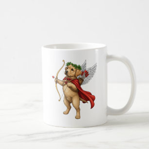 Caneca De Café Cachorrinho Golden Retriever do Cupido Fofo no Dia