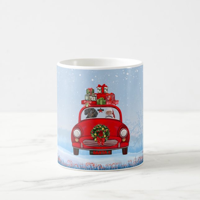 Caneca De Café Cachorrinho No Carro Com Papai Noel (Centro)
