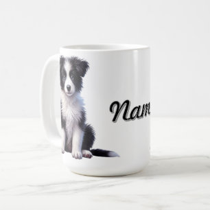Caneca De Café Cachorrinho Personalizado Border Collie Fofo