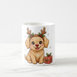 Caneca de Café Cachorrinho Rena de Natal