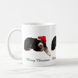 Caneca De Café Cachorro adorável usando um chapéu de Papai Noel n