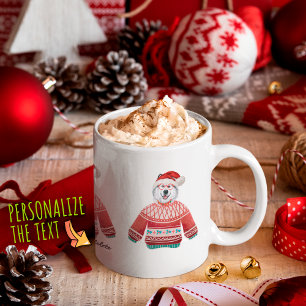 Caneca De Café Cachorro Alaskan Vestindo Suéter Feio Amante de Ca