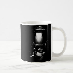 Caneca De Café Cachorro Alienígena Fumando Cigarro Camiseta Ufo E