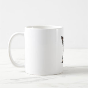Caneca De Café Cachorro Antigo Segurando Chá com Óculos Pet Retro