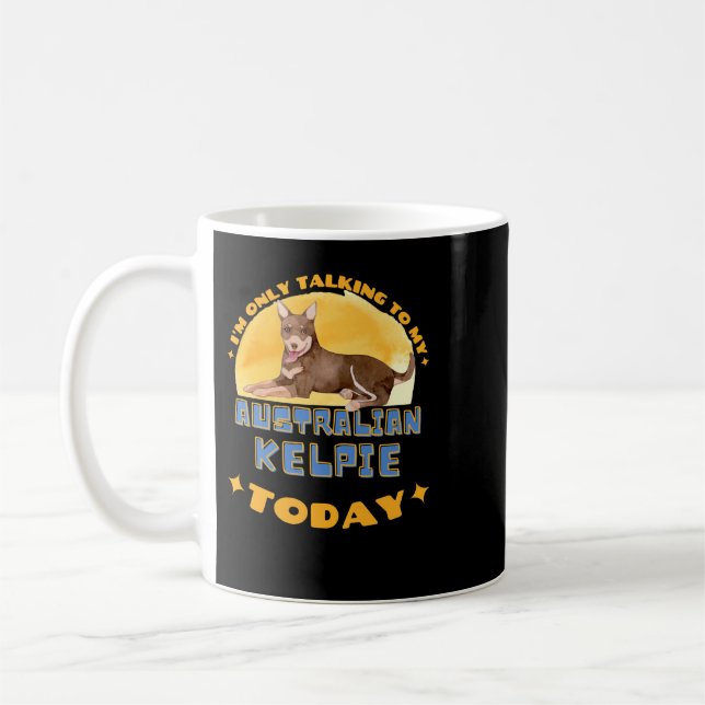 Caneca De Café Cachorro australiano Kelpie Eu só estou falando co (Esquerda)
