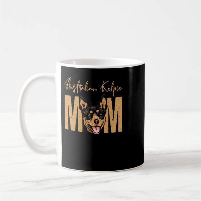 Caneca De Café Cachorro australiano Kelpie Mãe Cachorro Ideia de  (Esquerda)
