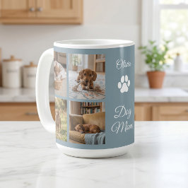 Caneca De Café Cachorro Azul Empoeirado Mãe Impressão de Pata Oit