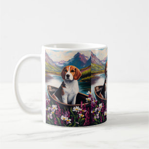 Caneca De Café Cachorro Beagle em uma Canoa: Uma Aventura Cênica