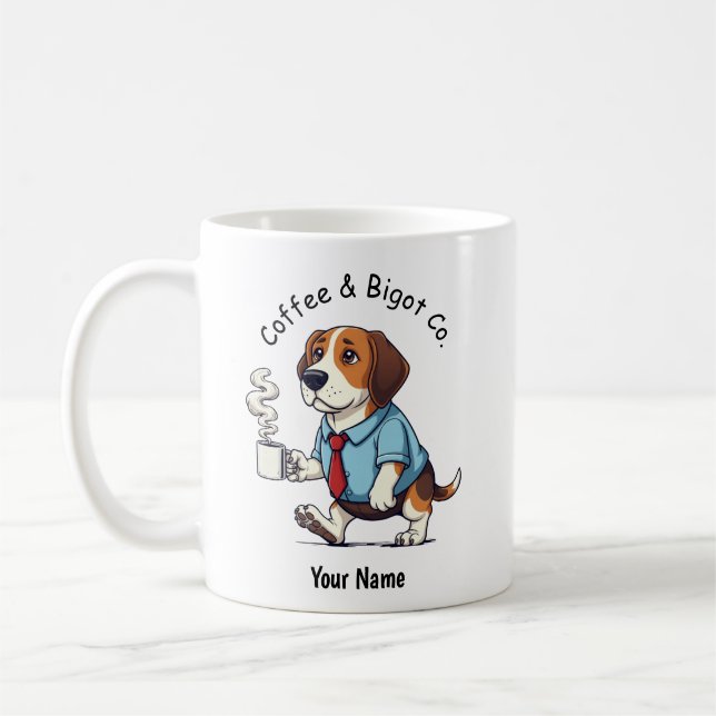 Caneca De Café Cachorro Beagle engraçado terno de negócios Café (Esquerda)
