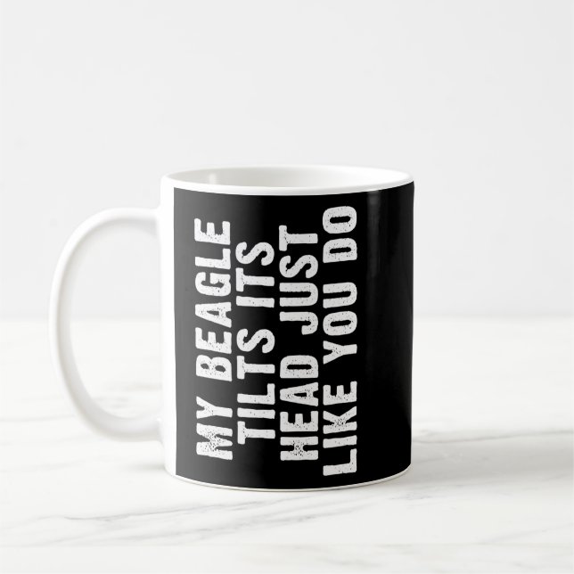 Caneca De Café Cachorro-Beagle Incline Cabeça Masculina Mulheres (Esquerda)