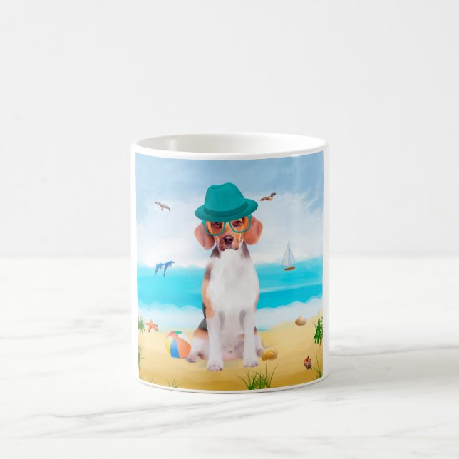 Caneca De Café Cachorro Beagle na Praia (Centro)