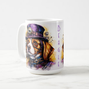 Caneca De Café Cachorro Beagle Steampunk