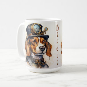 Caneca De Café Cachorro Beagle Steampunk