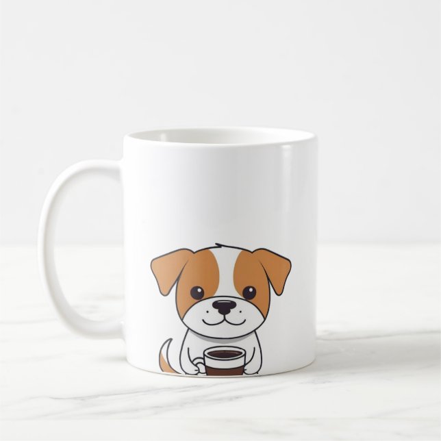 Caneca De Café Cachorro-Bebendo Cachorro (Esquerda)