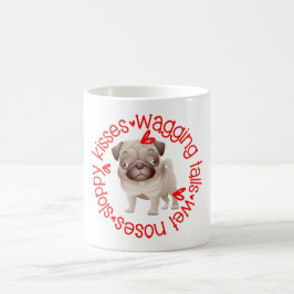 Caneca De Café Cachorro, beijos desleixados