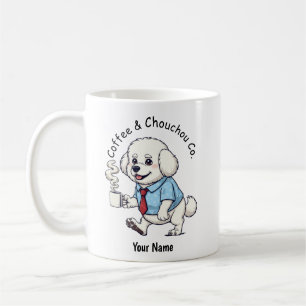 Caneca De Café Cachorro Bichon Frise engraçado terno de negócios