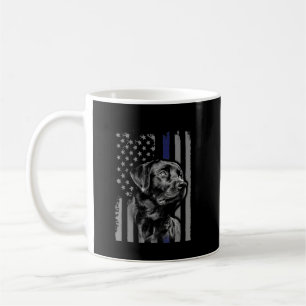Caneca De Café Cachorro Black Labrador American Flag Thin Line