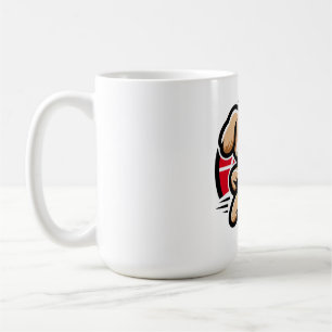 Caneca De Café Cachorro bonito jogando basquete