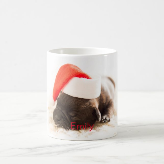 Caneca De Café Cachorro Bonito Personalizado Com Chapéu Santa (Centro)
