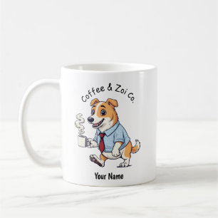 Caneca De Café Cachorro Borzoi engraçado Terno de Negócios Café