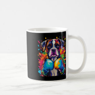 Caneca De Café Cachorro-Boxer Com Luvas-Alça-Pintada
