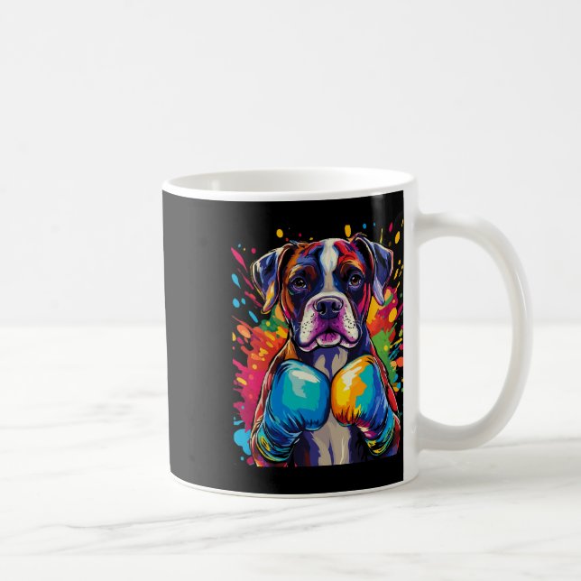 Caneca De Café Cachorro-Boxer Com Luvas-Alça-Pintada (Direita)