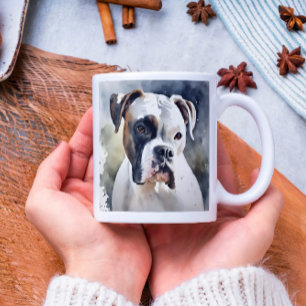 Caneca De Café Cachorro Boxer de Aquarela